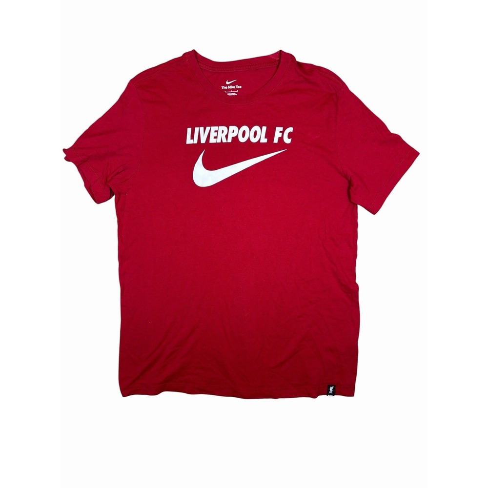 Nike Liverpool FC Mens L Red Swoosh Soccer Football Graphic T Shirt LFC Tee
